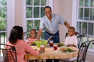 family eating together