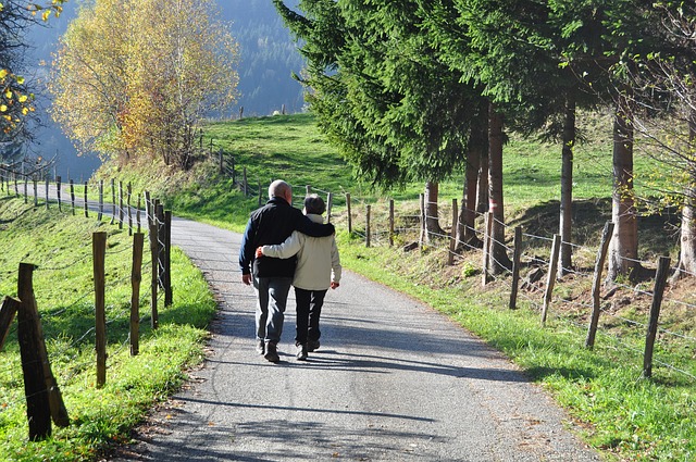 couple walking outside