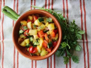 peach salsa in a bowl