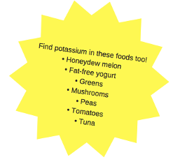 A list of foods that have potassium