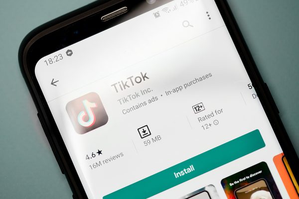 Smartphone screen with the application tik tok.