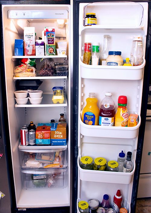 Clean Fridge with organized shelves and drawers