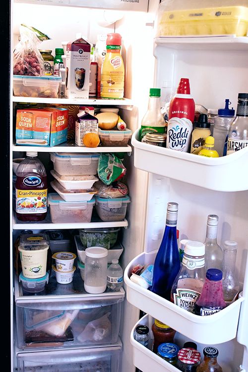 Full Fridge of food and bottles