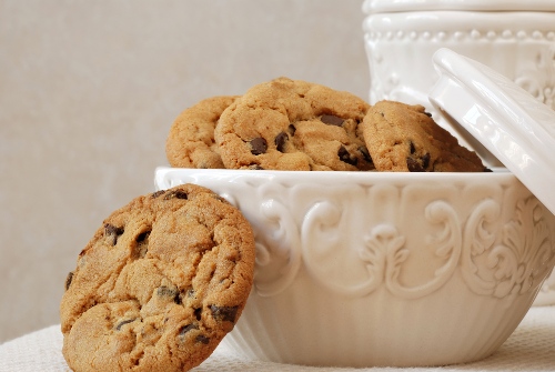 cookies in white bowl 