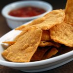 Baked tortilla chips.