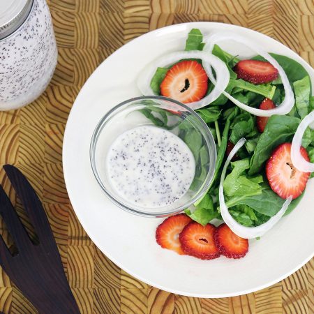 Spinach &#038; Romaine Salad with Strawberries &#038; Poppyseed Dressing