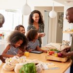 family gathering around the table