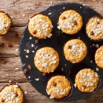 oatmeal raisin muffins on a platter