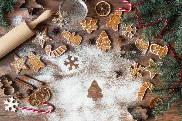 cookie cutter cookies with rolling pin